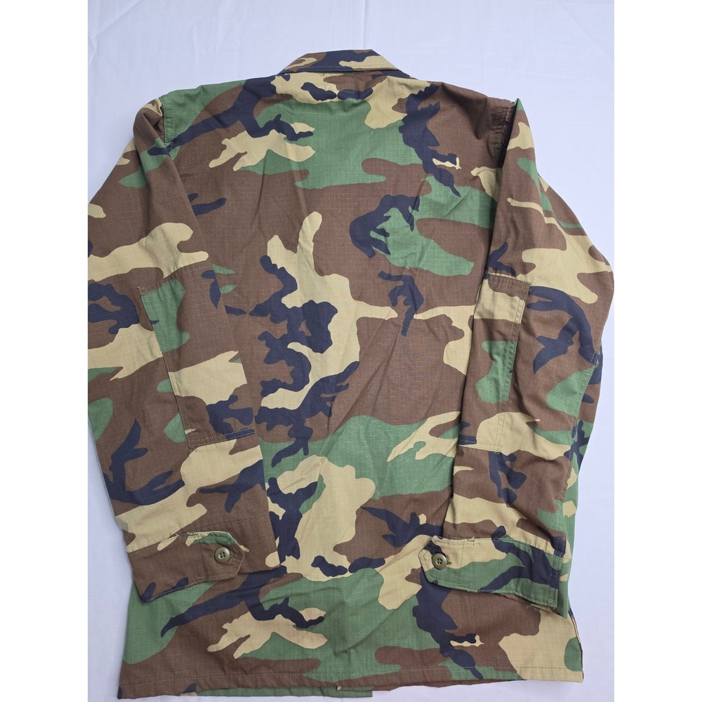 Men's Combat Jacket Medium Multicolor Camouflage Ripstop Button Front Military - Picture 2 of 5